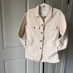 Cream Textured Women's Jacket